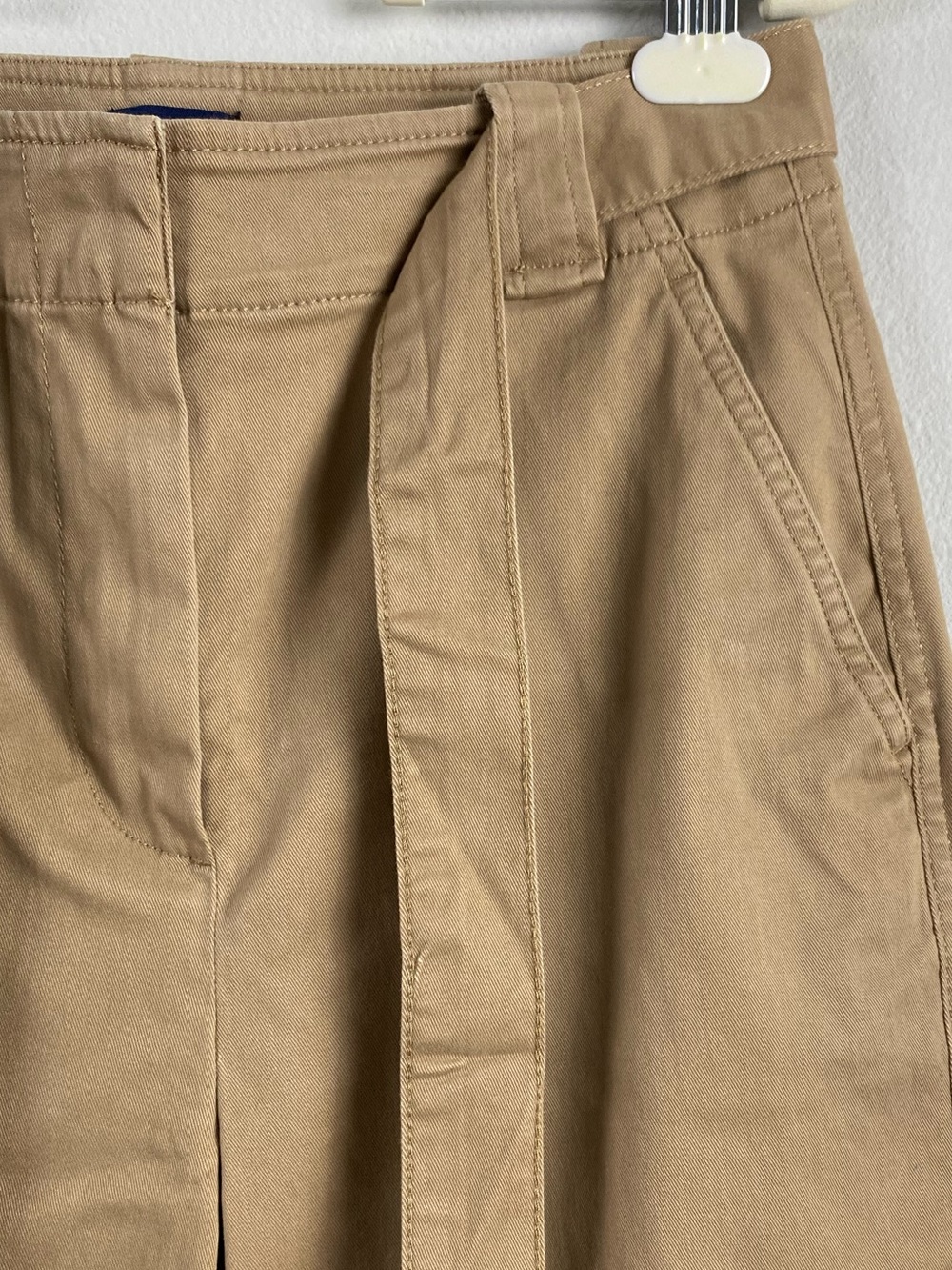 J. Crew Factory Twill Wide Leg Tie Waist Chino Pant | Camel - Picture 9 of 15